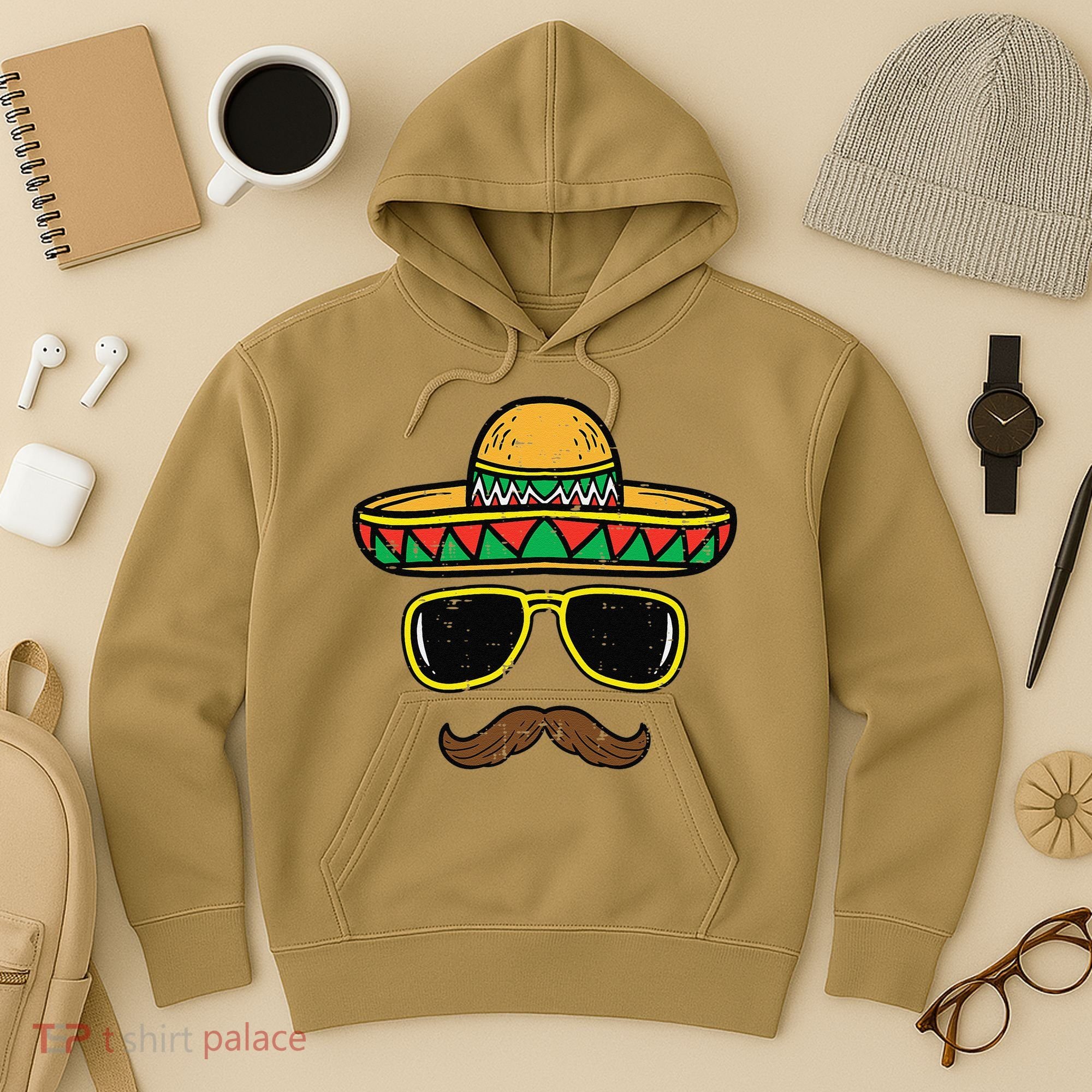 Sombrero Face Cinco De Mayo Mexican Fiesta Party Hoodie