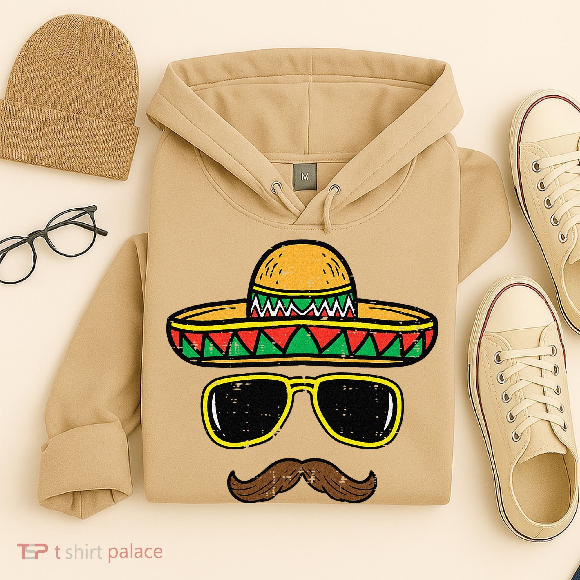 Sombrero Face Cinco De Mayo Mexican Fiesta Party Hoodie