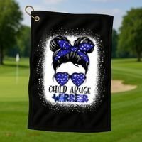 StandUp For Children Stop Child Abuse Prevention Awareness Golf Towel thumb 1