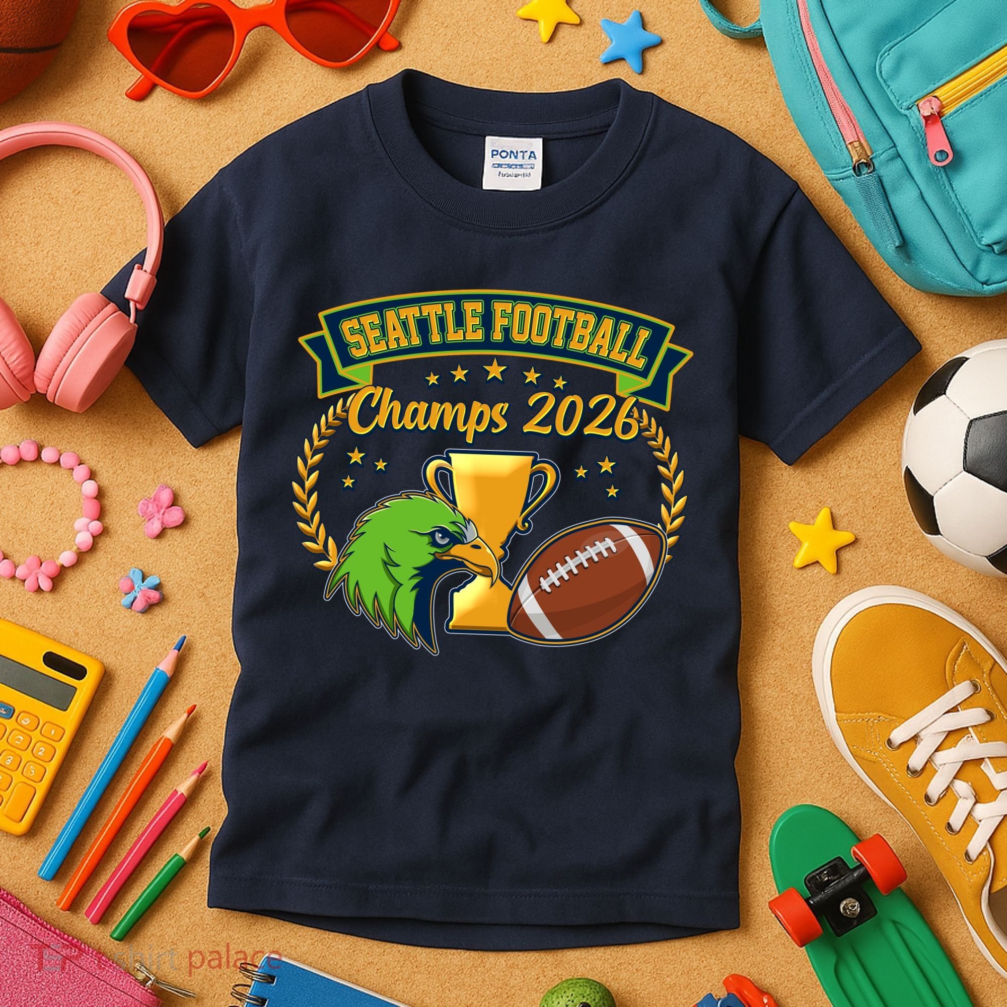 Seattle Football Champs 2026 Kids T-Shirt