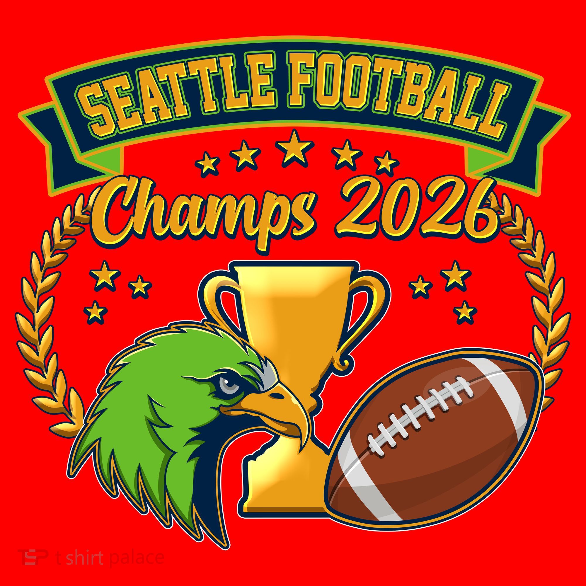 Seattle Football Champs 2026 Santa Hat