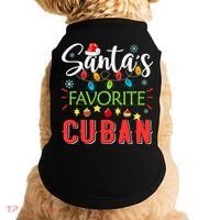 Santa's Favorite Cuban Xmas Light Santa Hat Christmas Gift Doggie Tank thumb 0