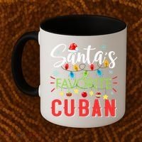 Santa's Favorite Cuban Xmas Light Santa Hat Christmas Gift Coffee Mug thumb 2
