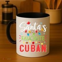 Santa's Favorite Cuban Xmas Light Santa Hat Christmas Gift Coffee Mug thumb 4