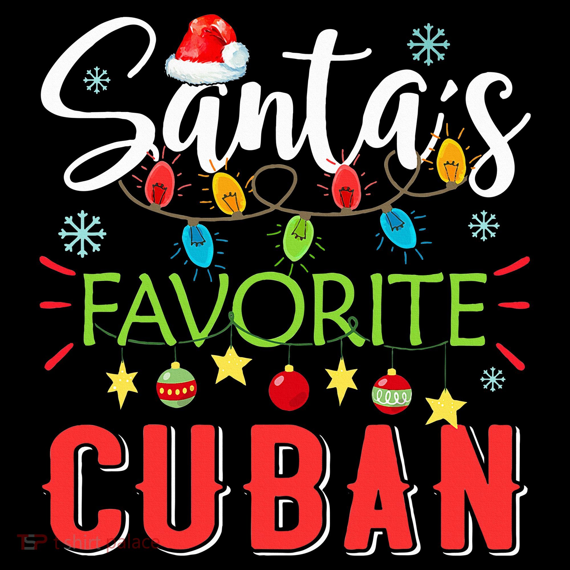 Santa's Favorite Cuban Xmas Light Santa Hat Christmas Gift Coffee Mug
