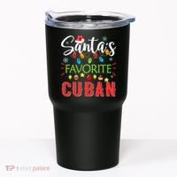 Santa's Favorite Cuban Xmas Light Santa Hat Christmas Gift Tumbler thumb 0