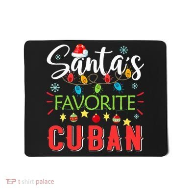 Santa's Favorite Cuban Xmas Light Santa Hat Christmas Gift Mousepad