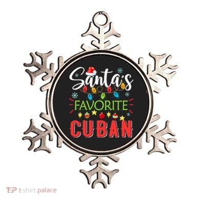 Santa's Favorite Cuban Xmas Light Santa Hat Christmas Gift Ornament