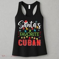 Santa's Favorite Cuban Xmas Light Santa Hat Christmas Gift Women's Tank Top thumb 3