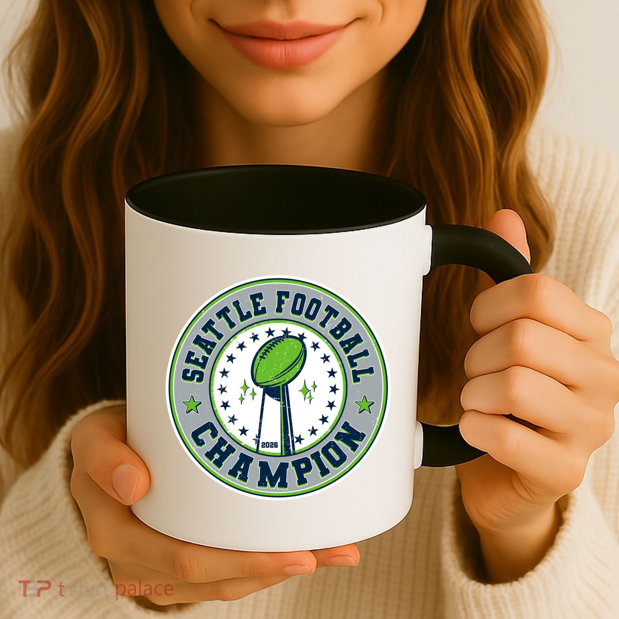 Seattle Football Champion 2026 Emblem Coffee Mug
