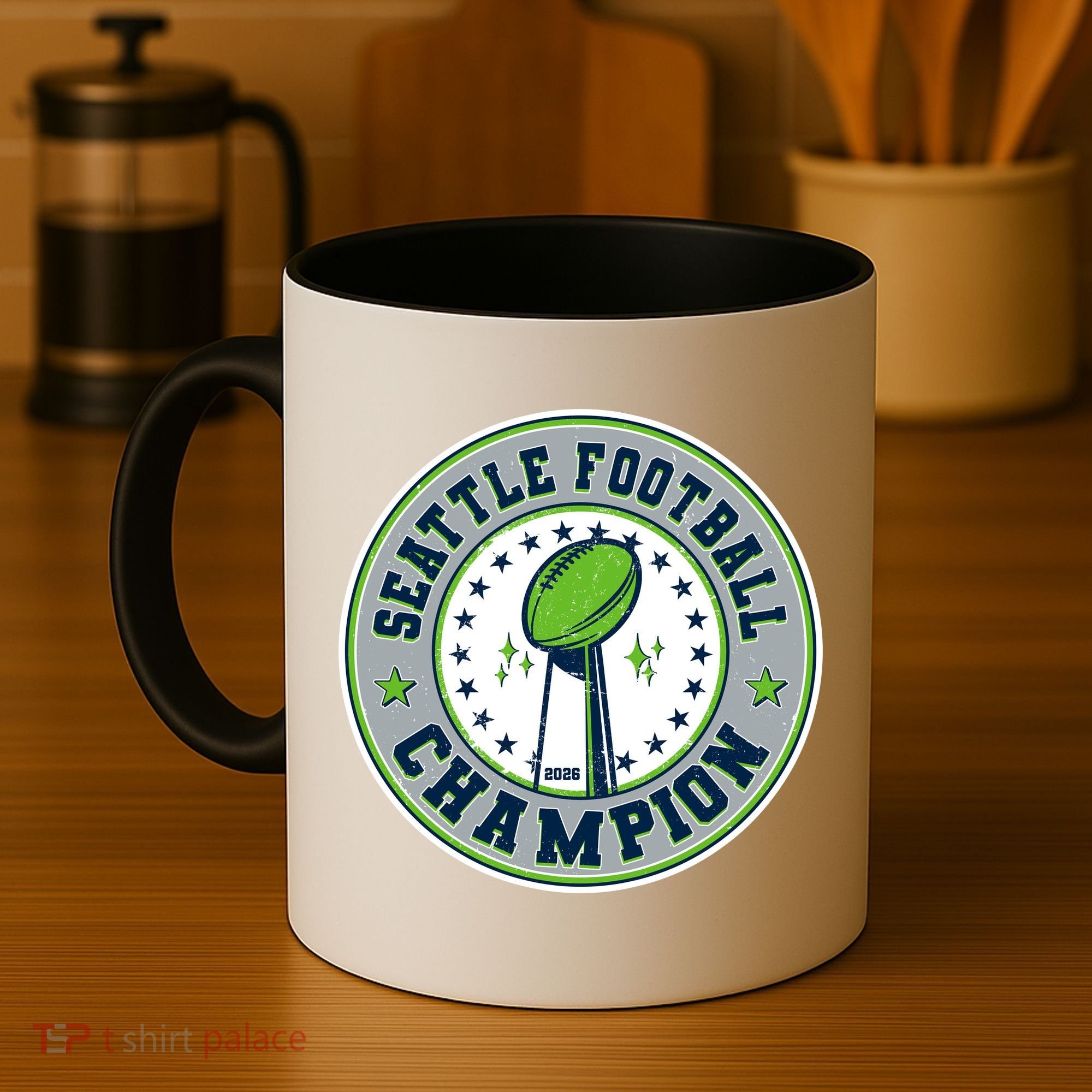 Seattle Football Champion 2026 Emblem Coffee Mug