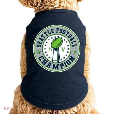 Seattle Football Champion 2026 Emblem Doggie Tank