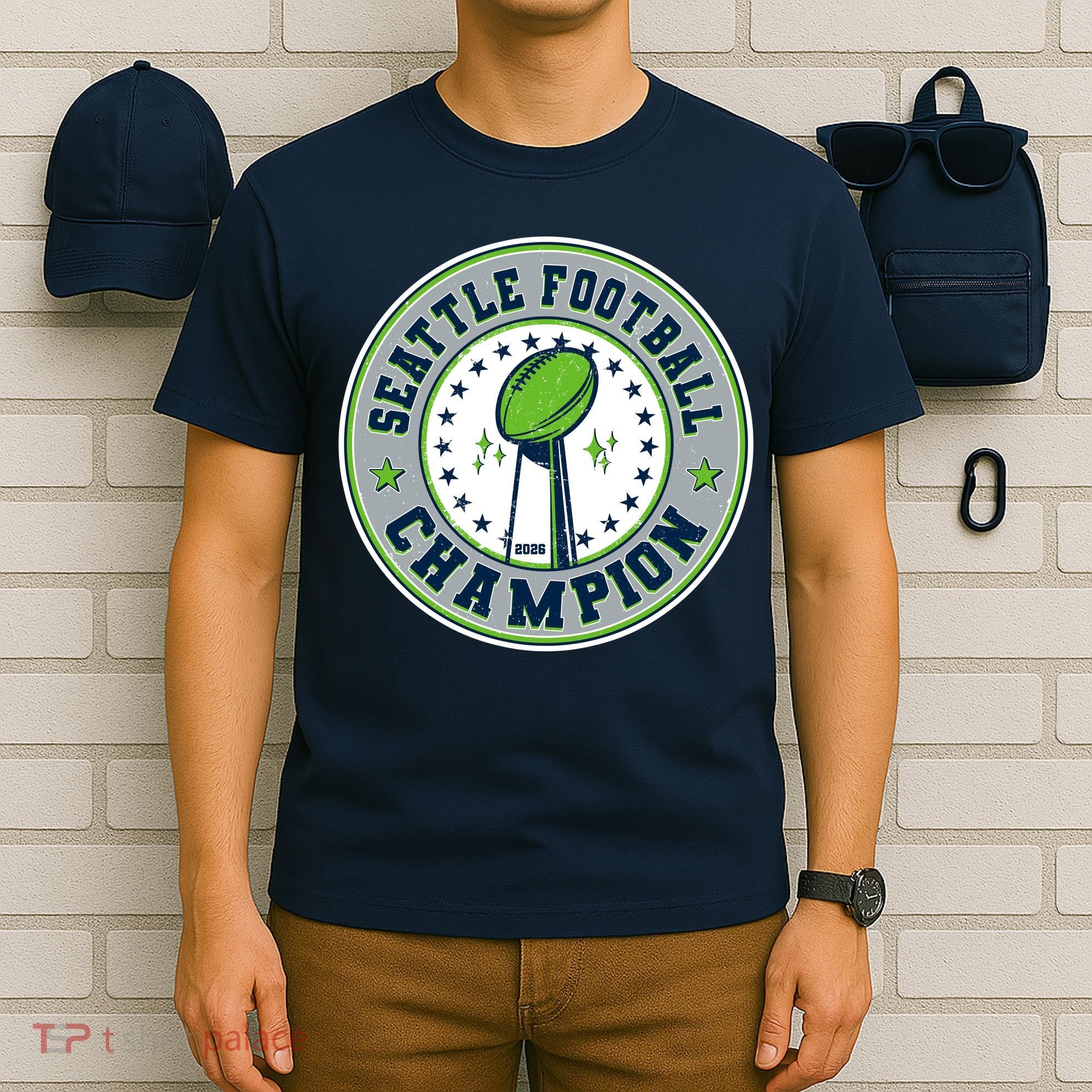Seattle Football Champion 2026 Emblem T-Shirt