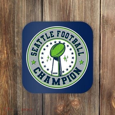 Seattle Football Champion 2026 Emblem Coaster