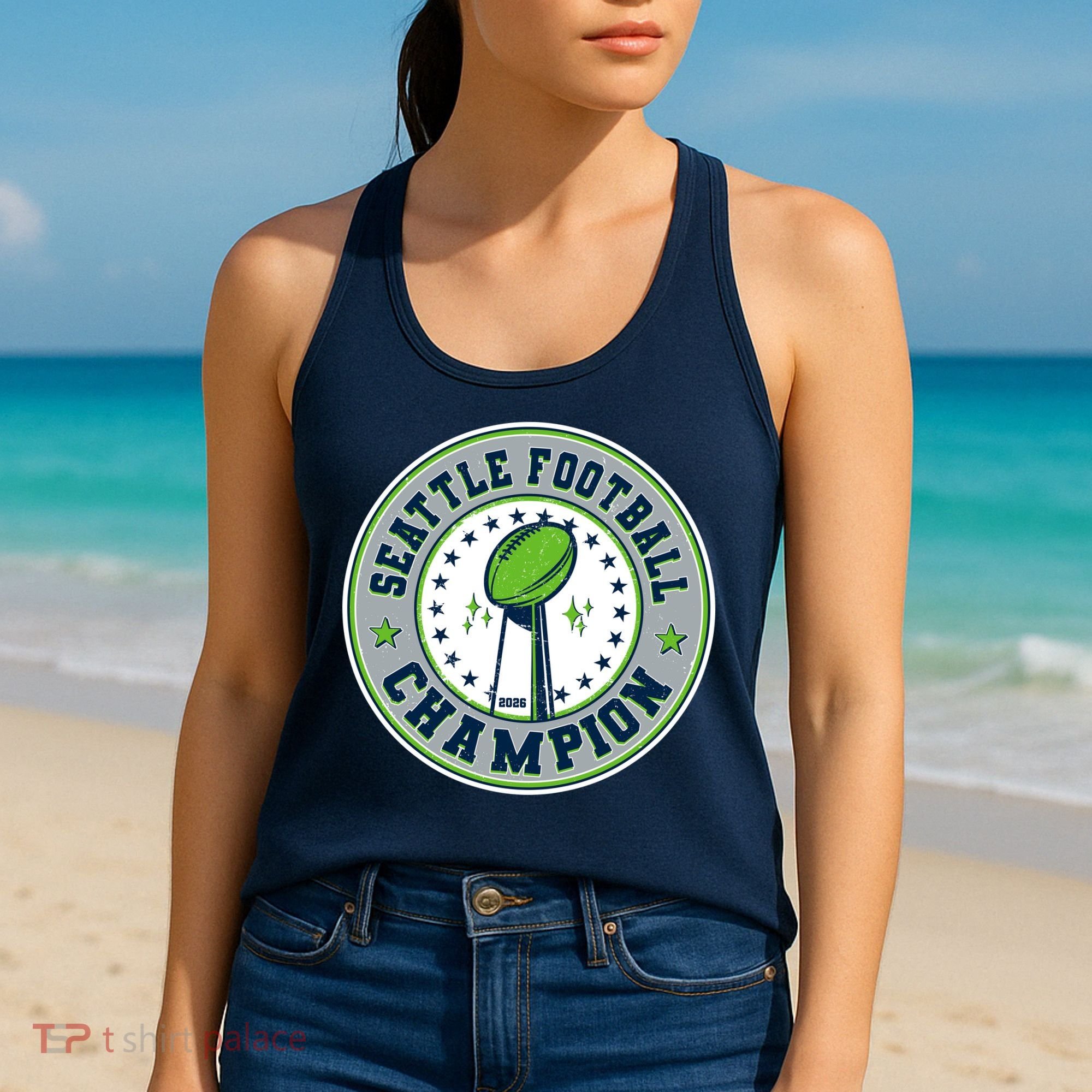 Seattle Football Champion 2026 Emblem Women's Tank Top