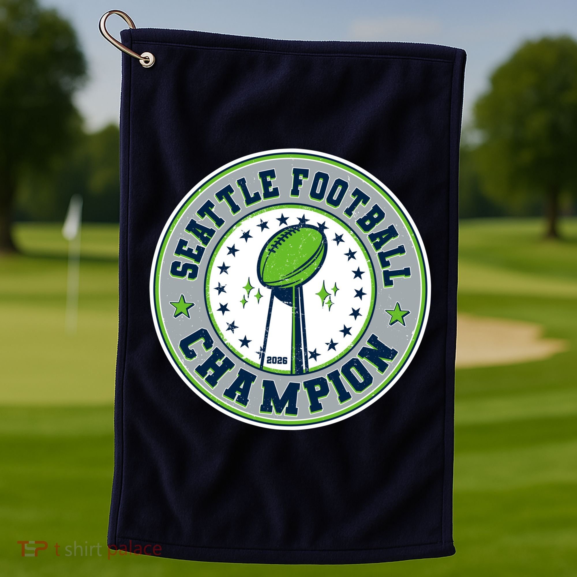 Seattle Football Champion 2026 Emblem Golf Towel