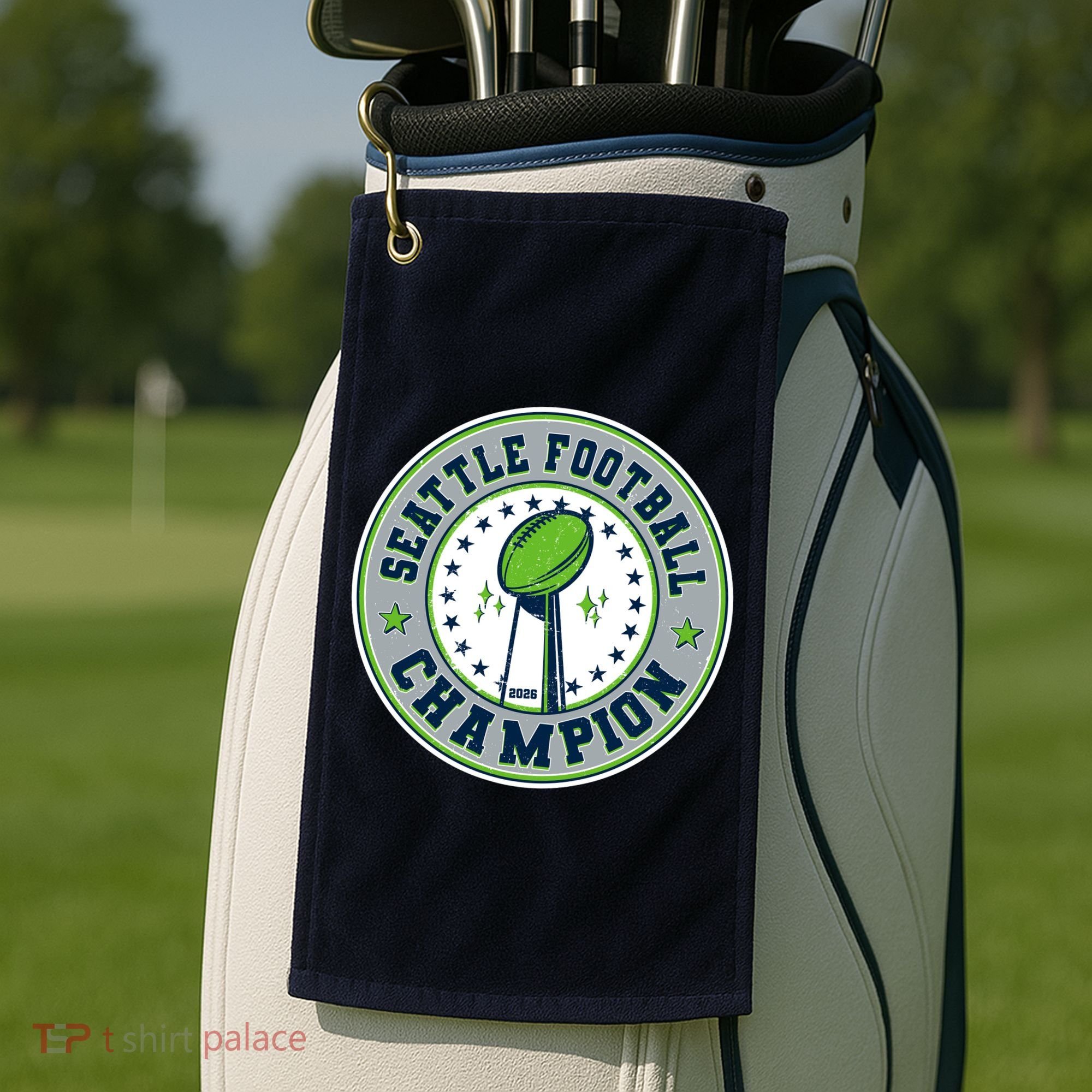 Seattle Football Champion 2026 Emblem Golf Towel