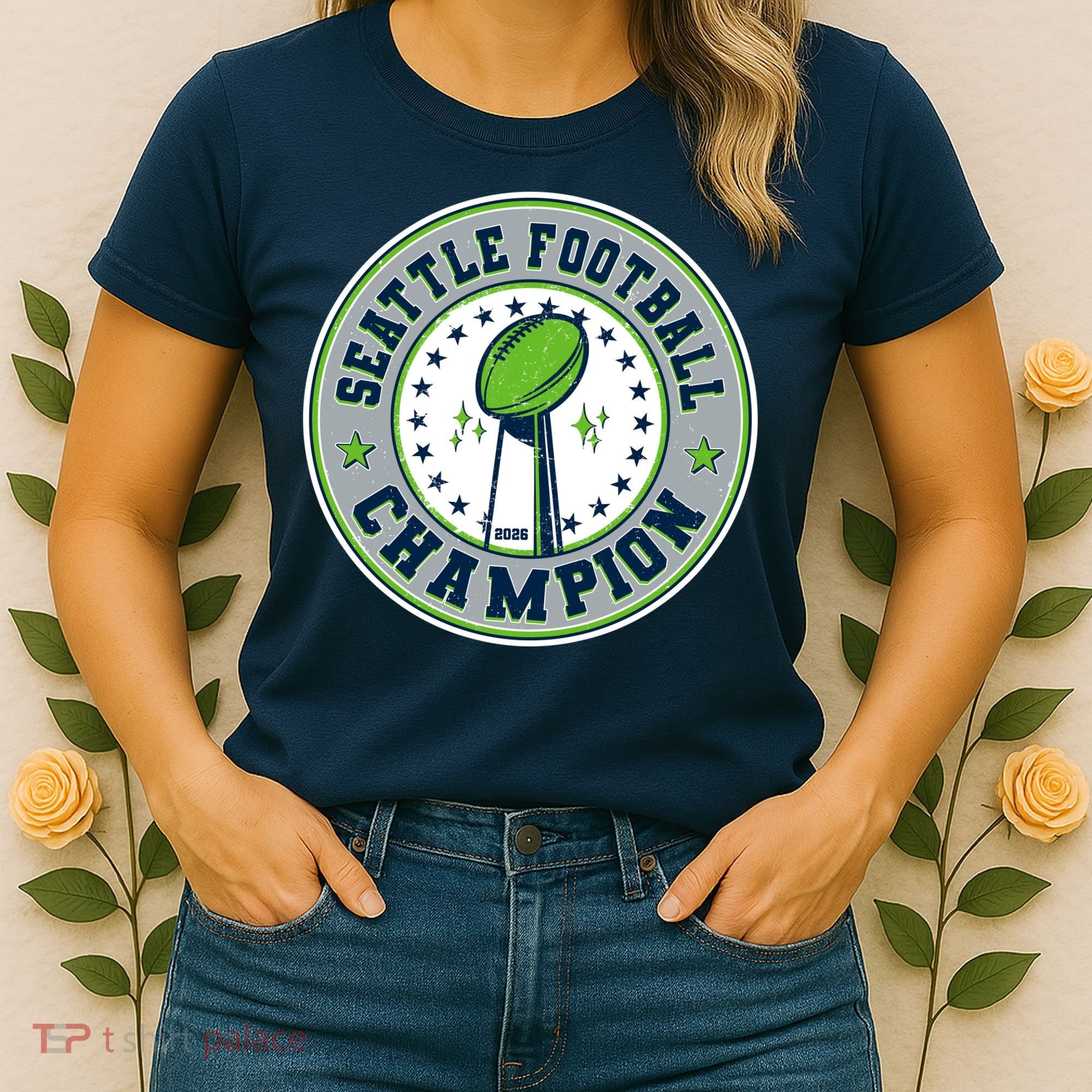 Seattle Football Champion 2026 Emblem Women's T-Shirt