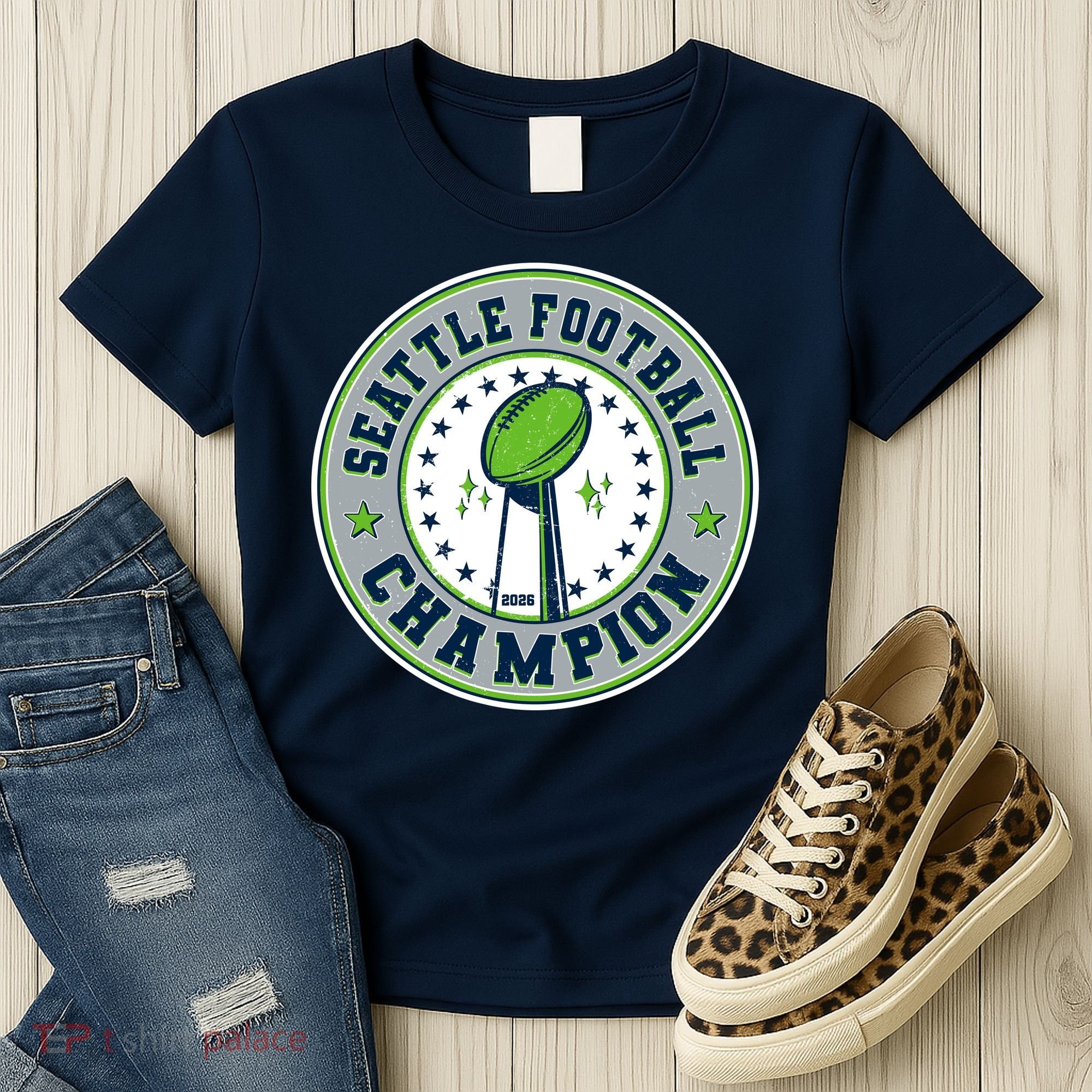 Seattle Football Champion 2026 Emblem Women's T-Shirt