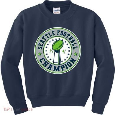 Seattle Football Champion 2026 Emblem Kids Sweatshirt