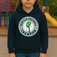 Seattle Football Champion 2026 Emblem Kids Hoodie thumb 3