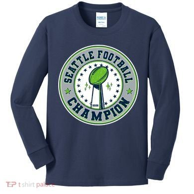 Seattle Football Champion 2026 Emblem Kids Long Sleeve Shirt