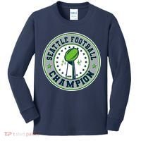 Seattle Football Champion 2026 Emblem Kids Long Sleeve Shirt thumb 0