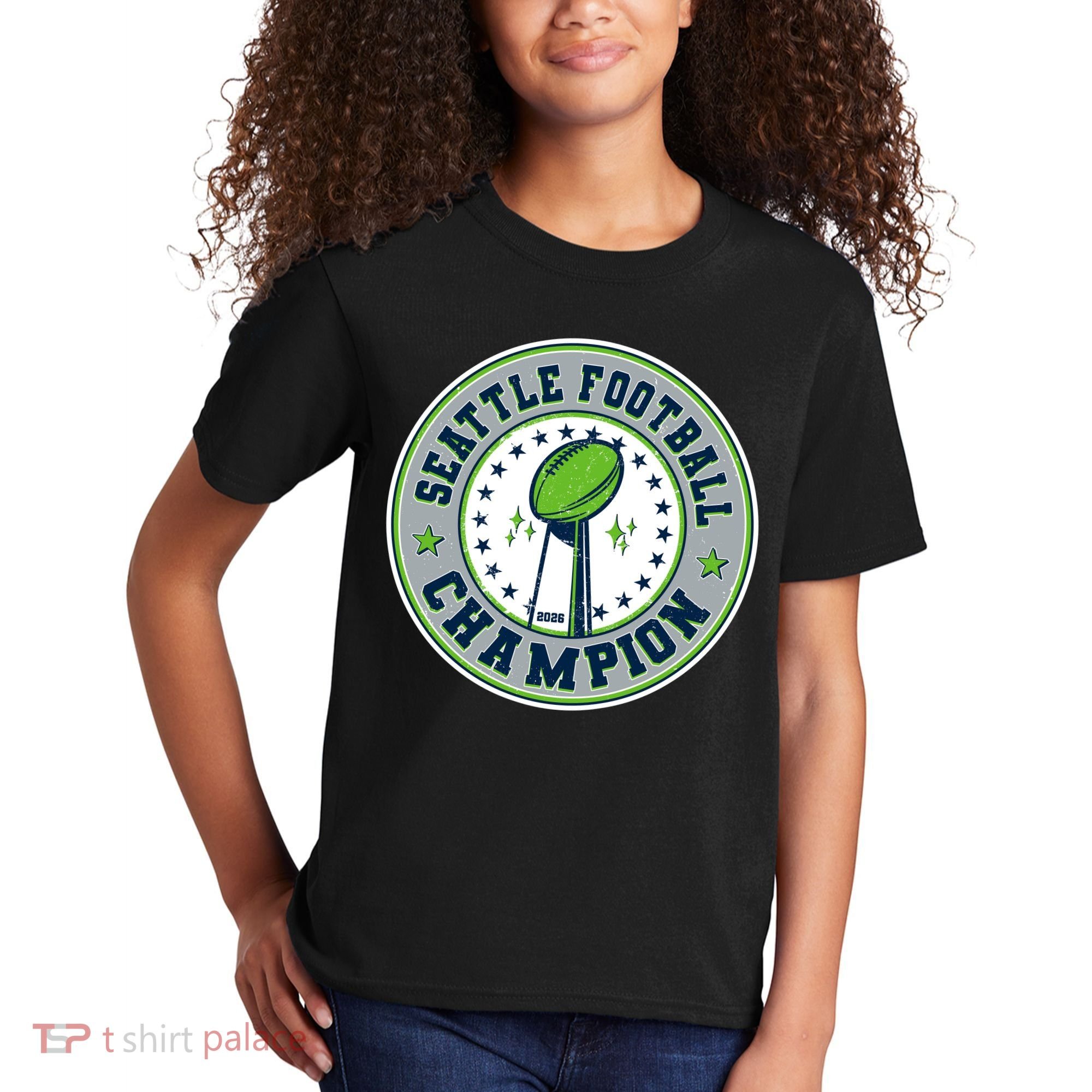 Seattle Football Champion 2026 Emblem Kids T-Shirt