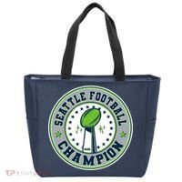 Seattle Football Champion 2026 Emblem Tote Bag thumb 0