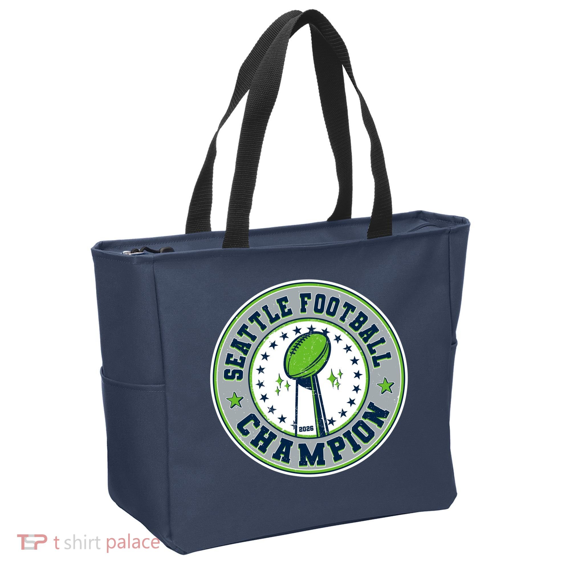 Seattle Football Champion 2026 Emblem Tote Bag