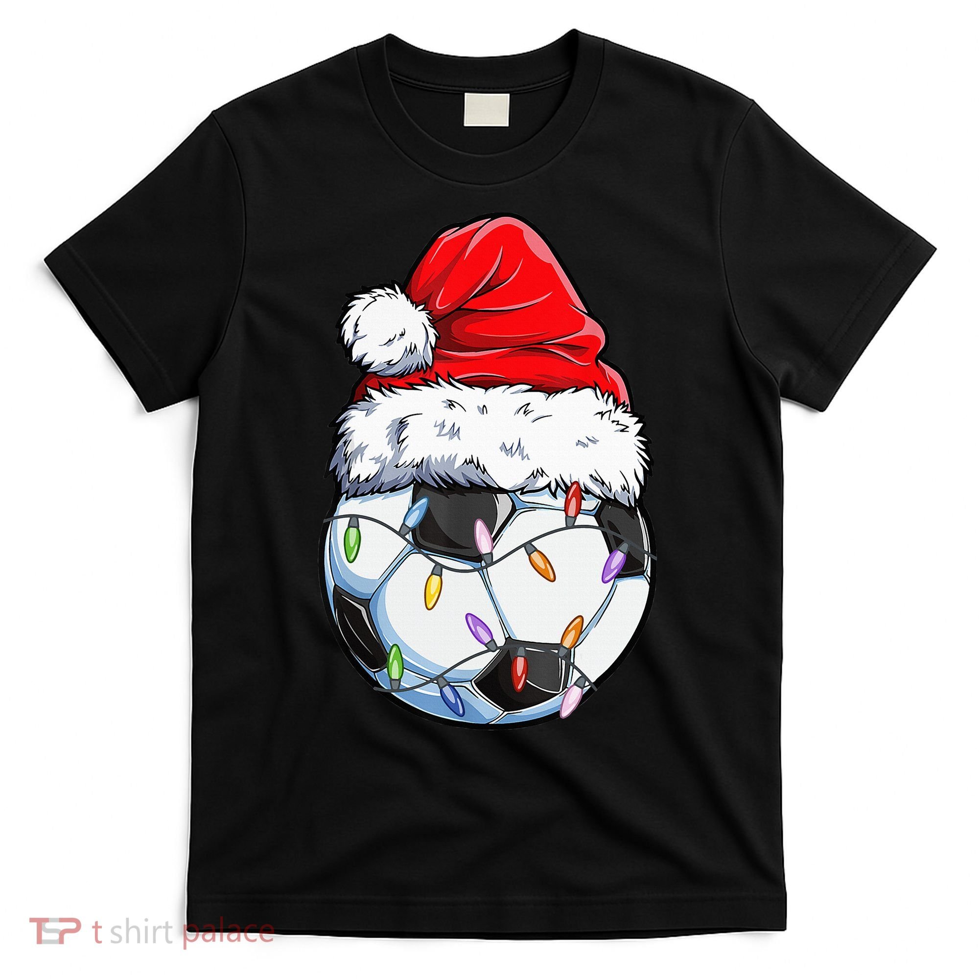 Soccer Football Christmas Santa Hat Hilarious Xmas Gift T-Shirt