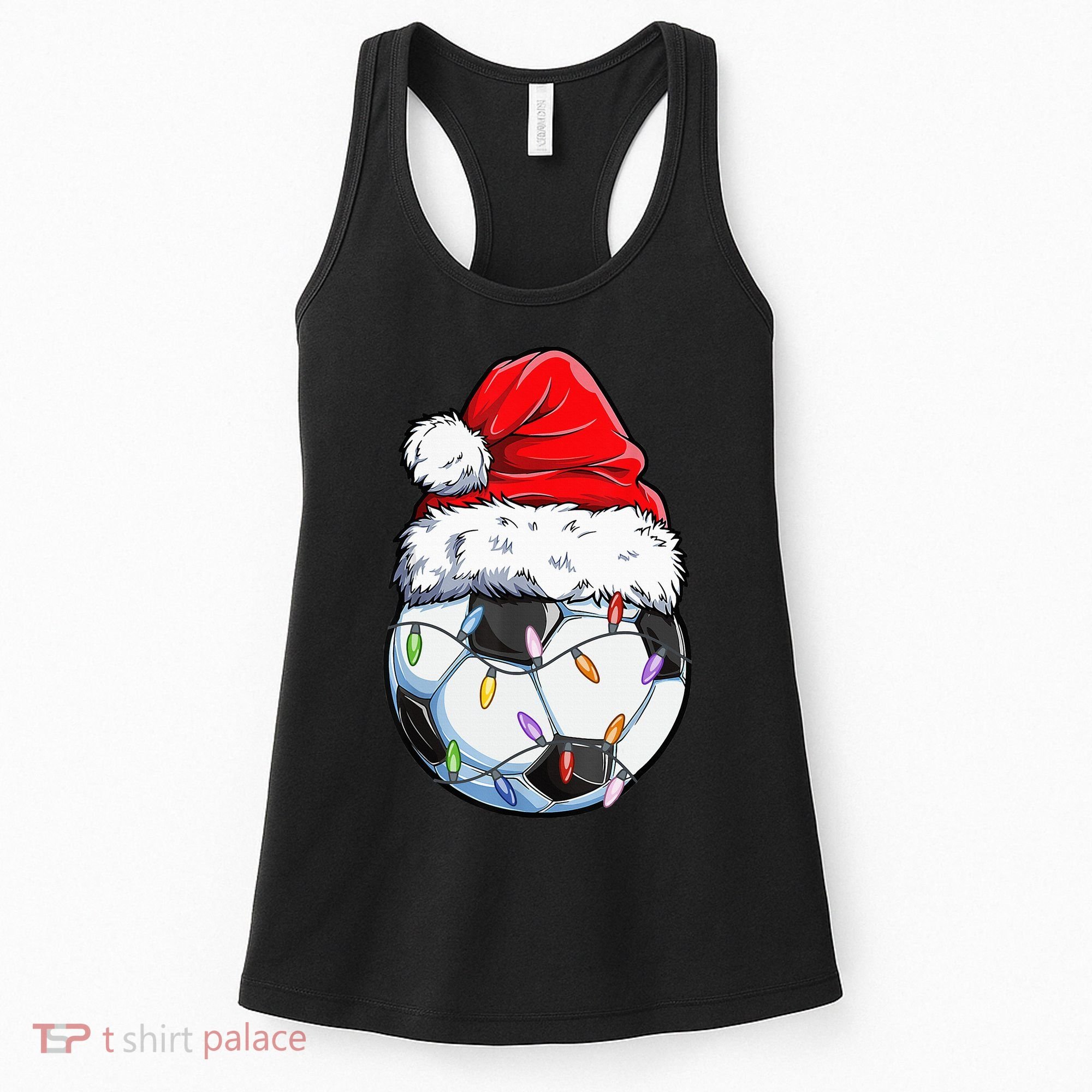 Soccer Football Christmas Santa Hat Hilarious Xmas Gift Women's Tank Top