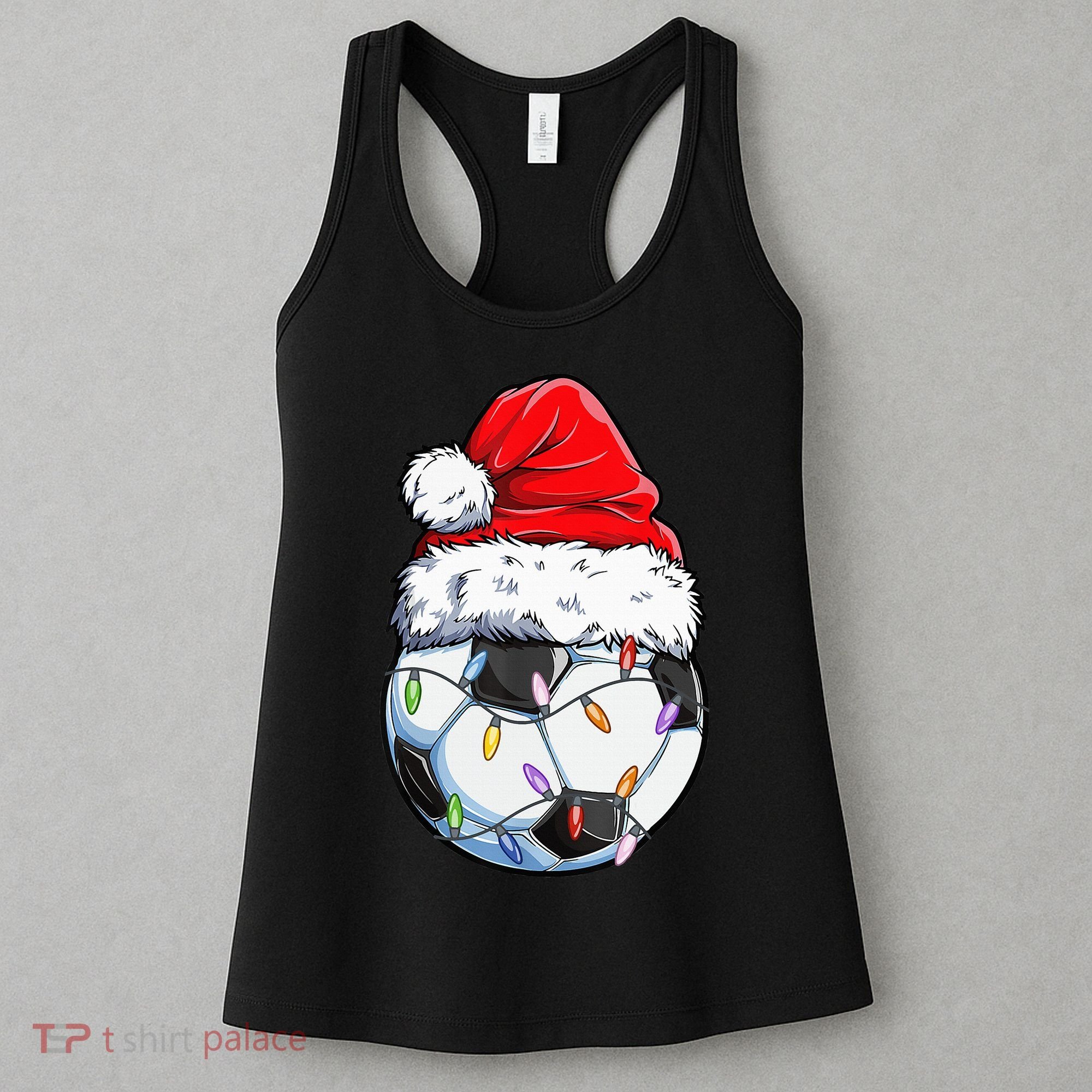 Soccer Football Christmas Santa Hat Hilarious Xmas Gift Women's Tank Top