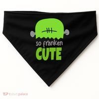So Franken Cute Frankenstein Halloween USA-Made Doggie Bandana thumb 0