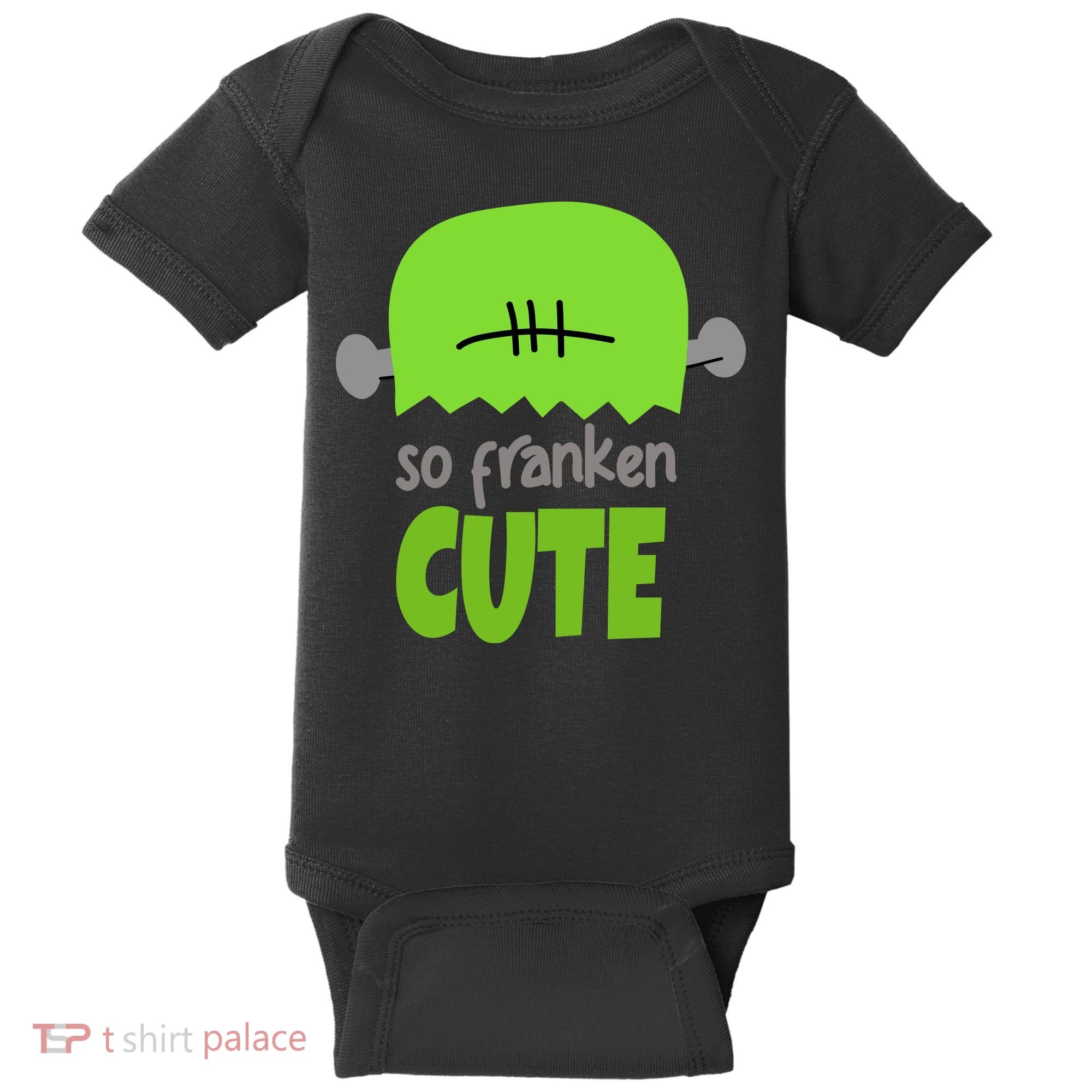 So Franken Cute Frankenstein Halloween Baby Bodysuit
