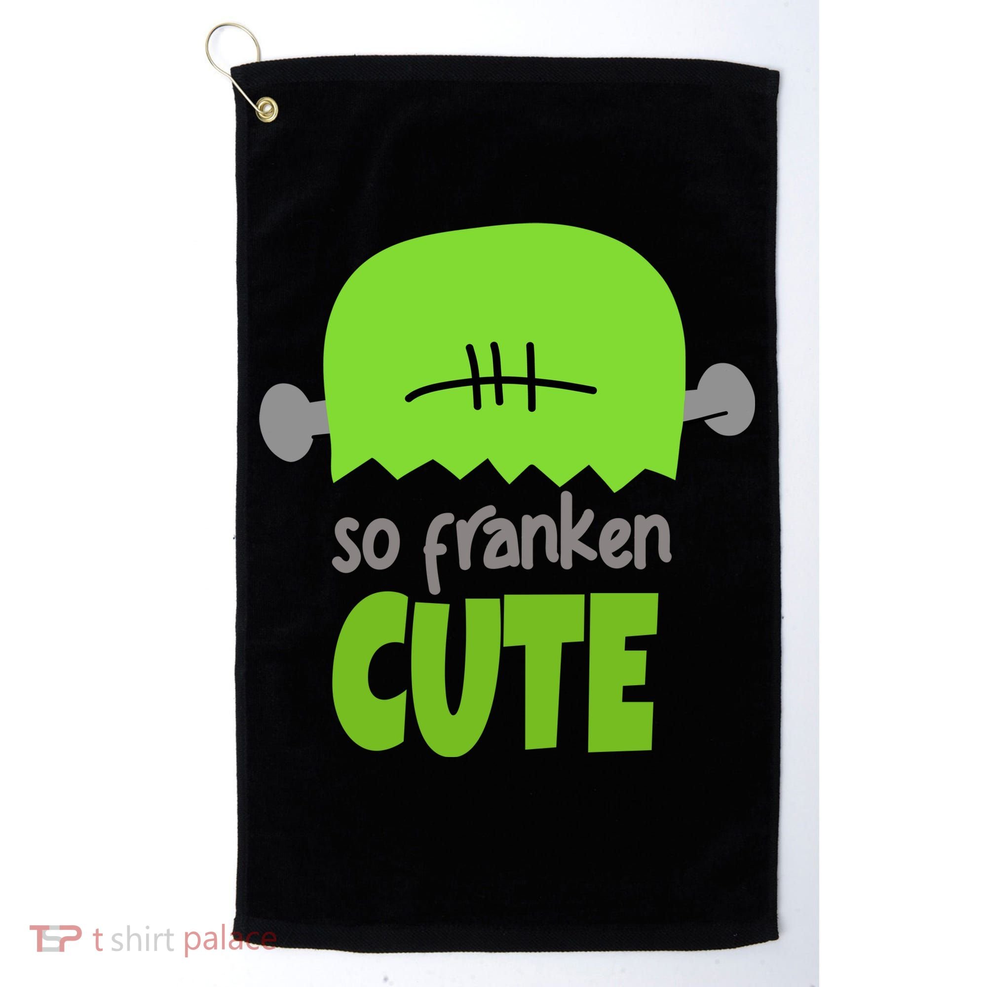 So Franken Cute Frankenstein Halloween Golf Towel