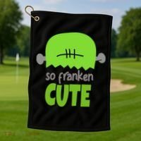 So Franken Cute Frankenstein Halloween Golf Towel thumb 1