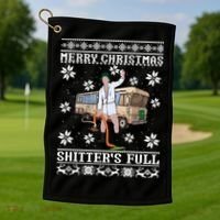 Shitters Full Christmas Ugly Christmas Vacation Golf Towel thumb 1
