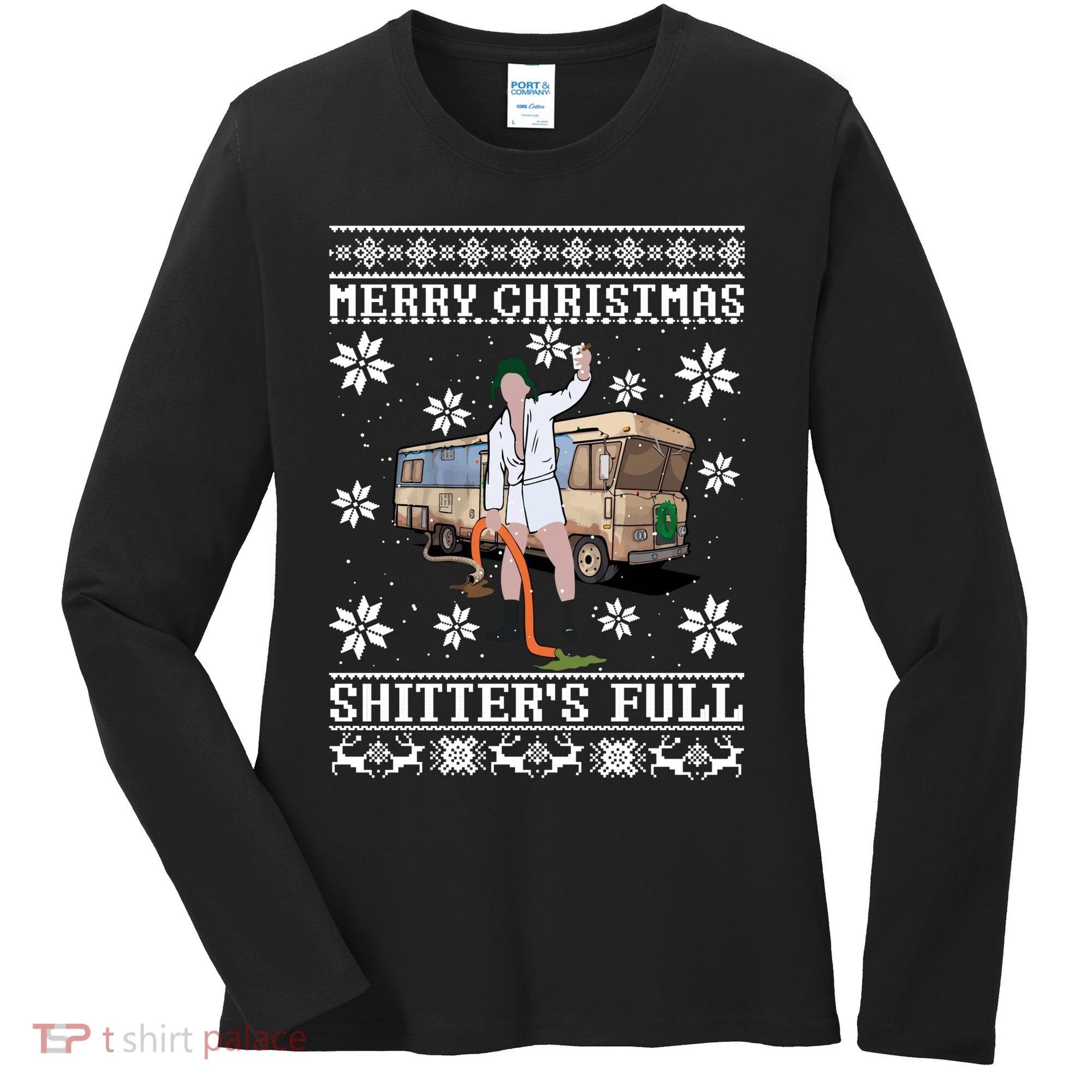 Shitters Full Christmas Ugly Christmas Vacation Women's Long Sleeve Shirt