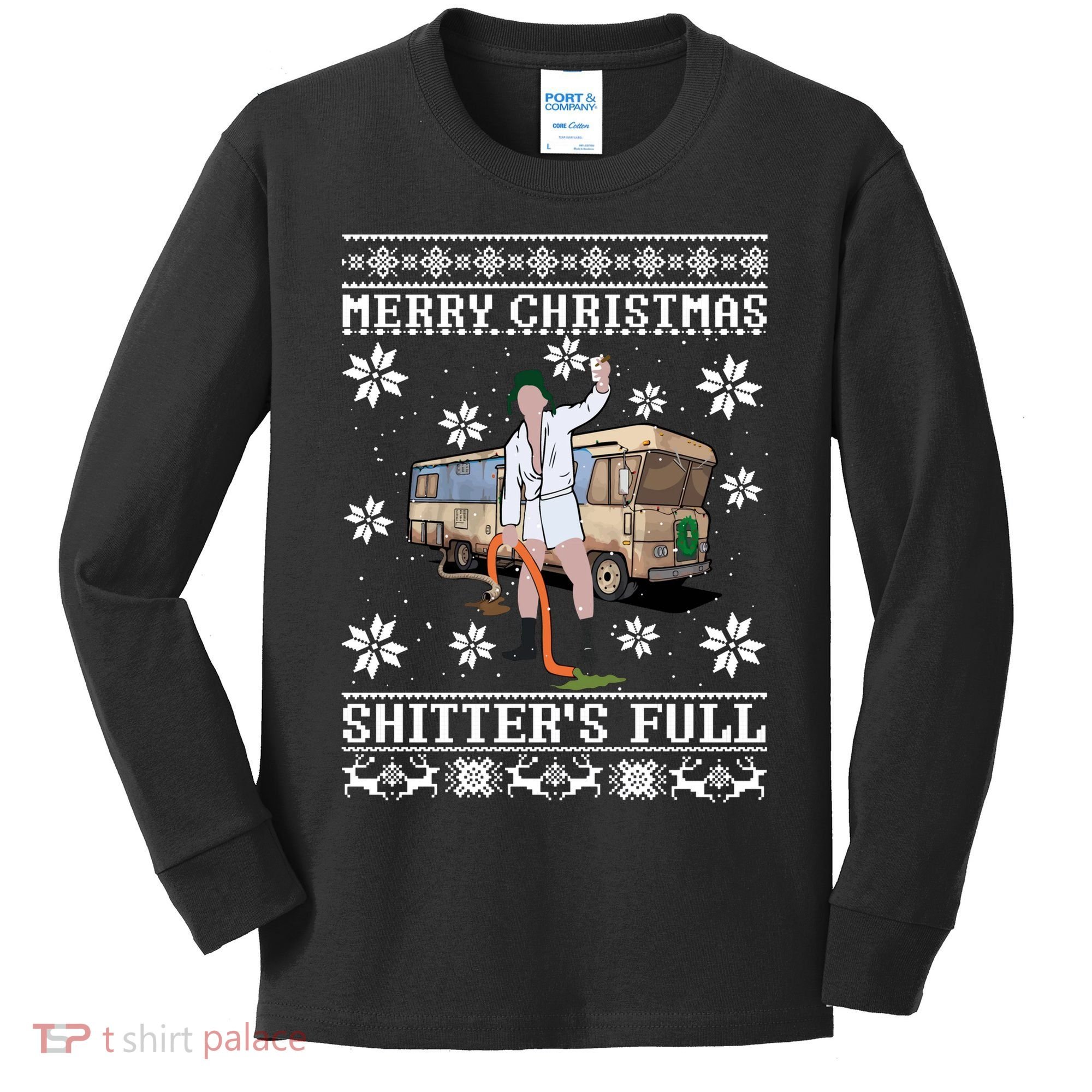 Shitters Full Christmas Ugly Christmas Vacation Kids Long Sleeve Shirt