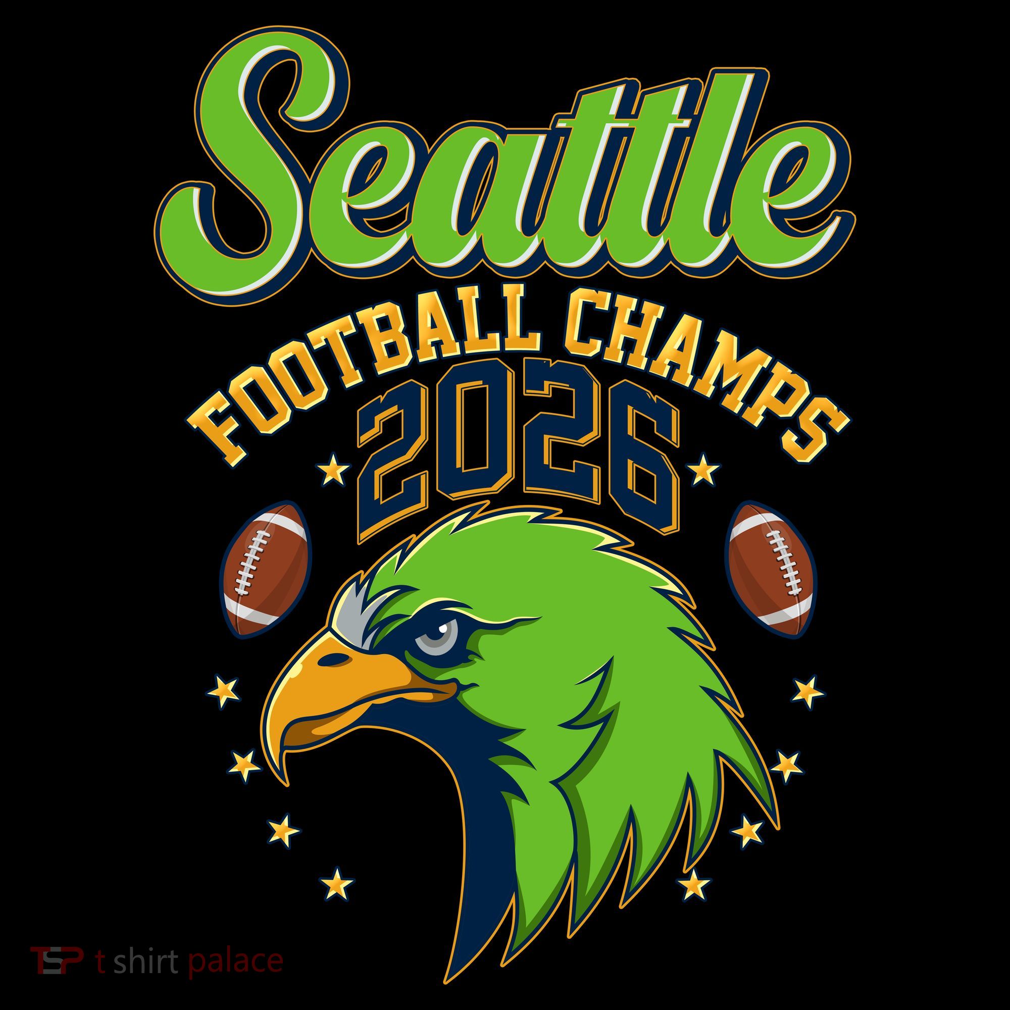 Seattle Football Champs 2026 Ornament