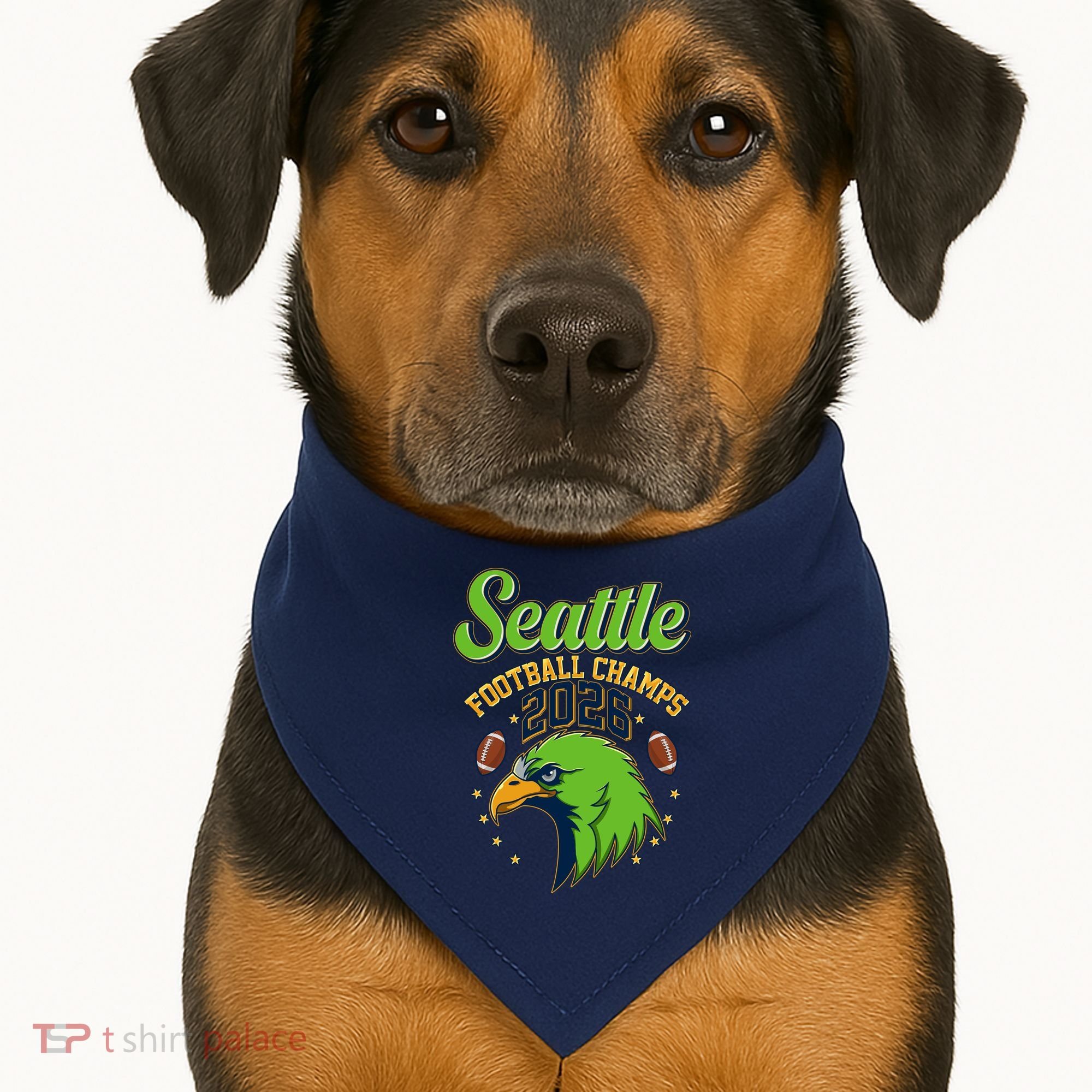 Seattle Football Champs 2026 USA-Made Doggie Bandana