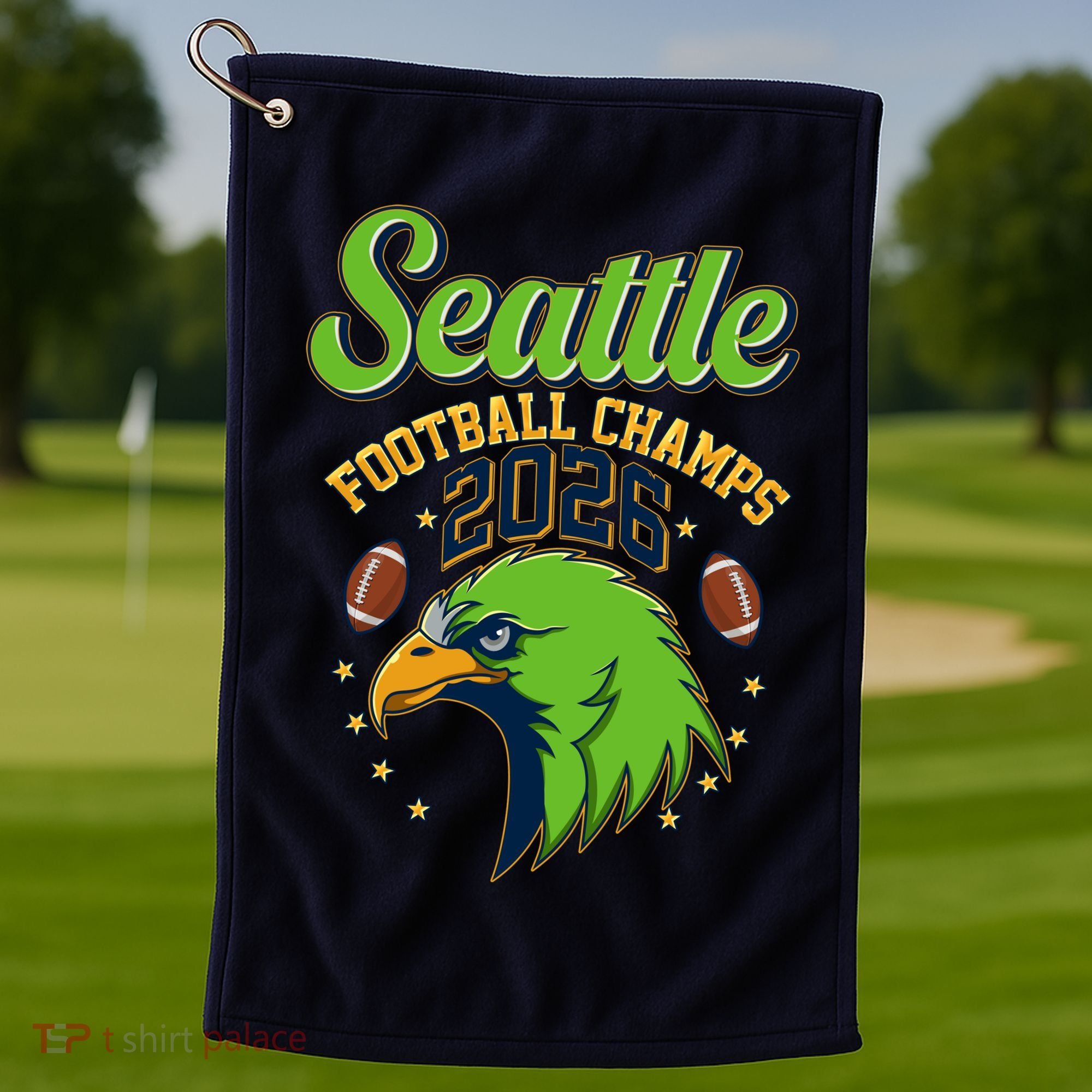 Seattle Football Champs 2026 Golf Towel