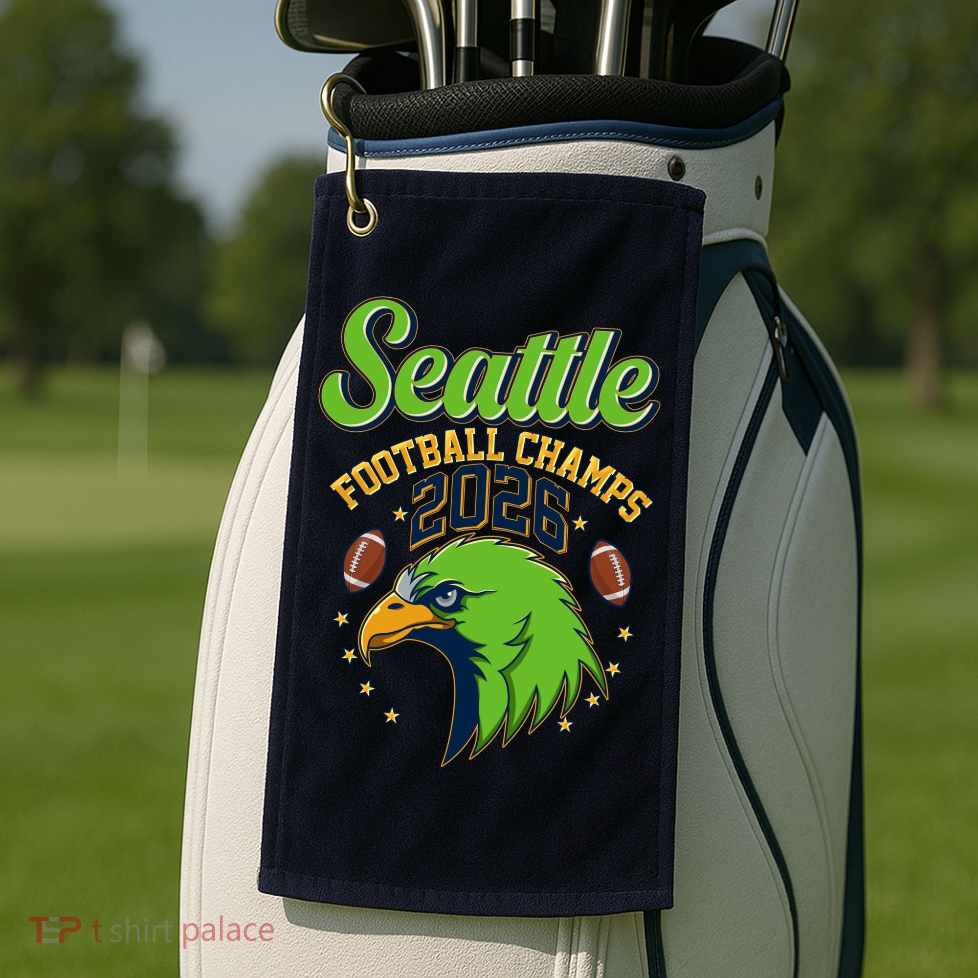 Seattle Football Champs 2026 Golf Towel