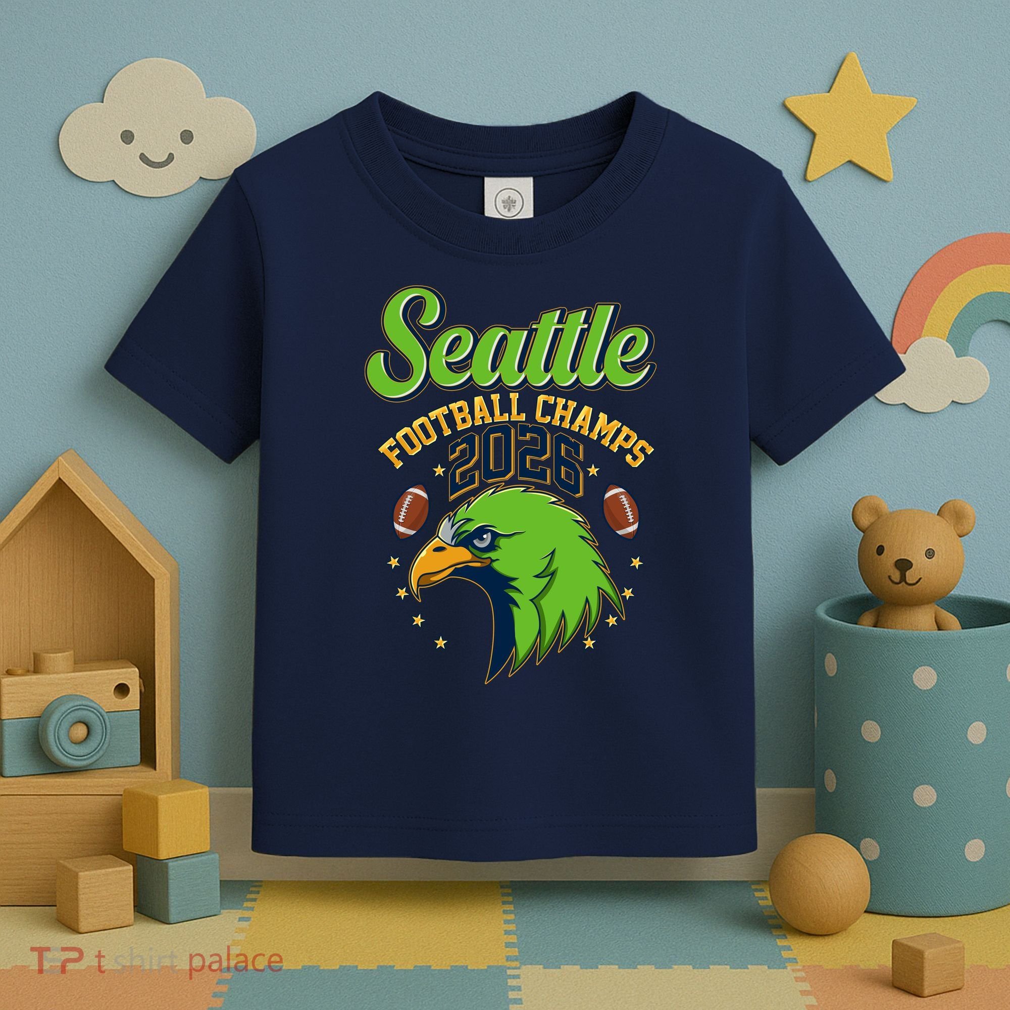 Seattle Football Champs 2026 Toddler T-Shirt