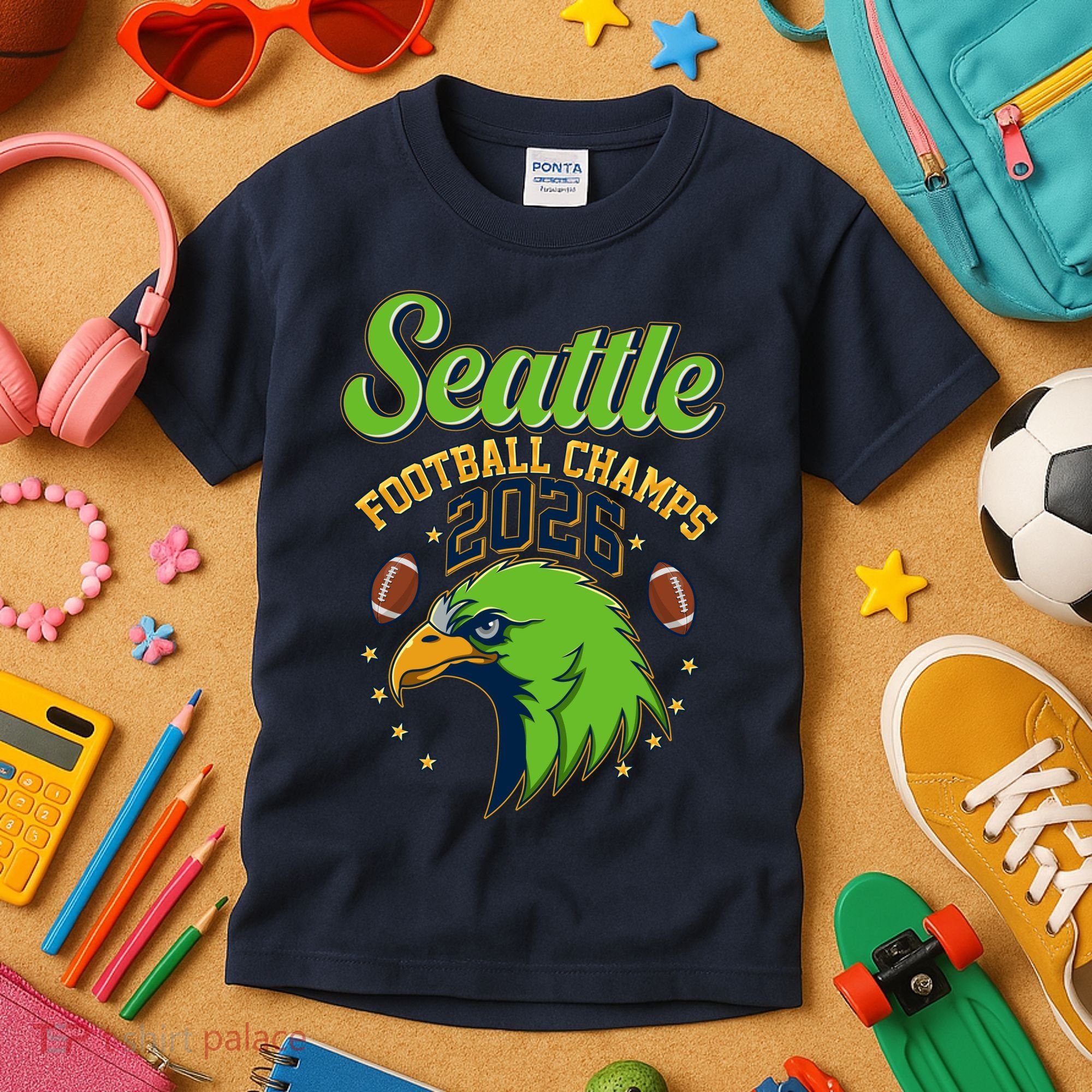 Seattle Football Champs 2026 Kids T-Shirt