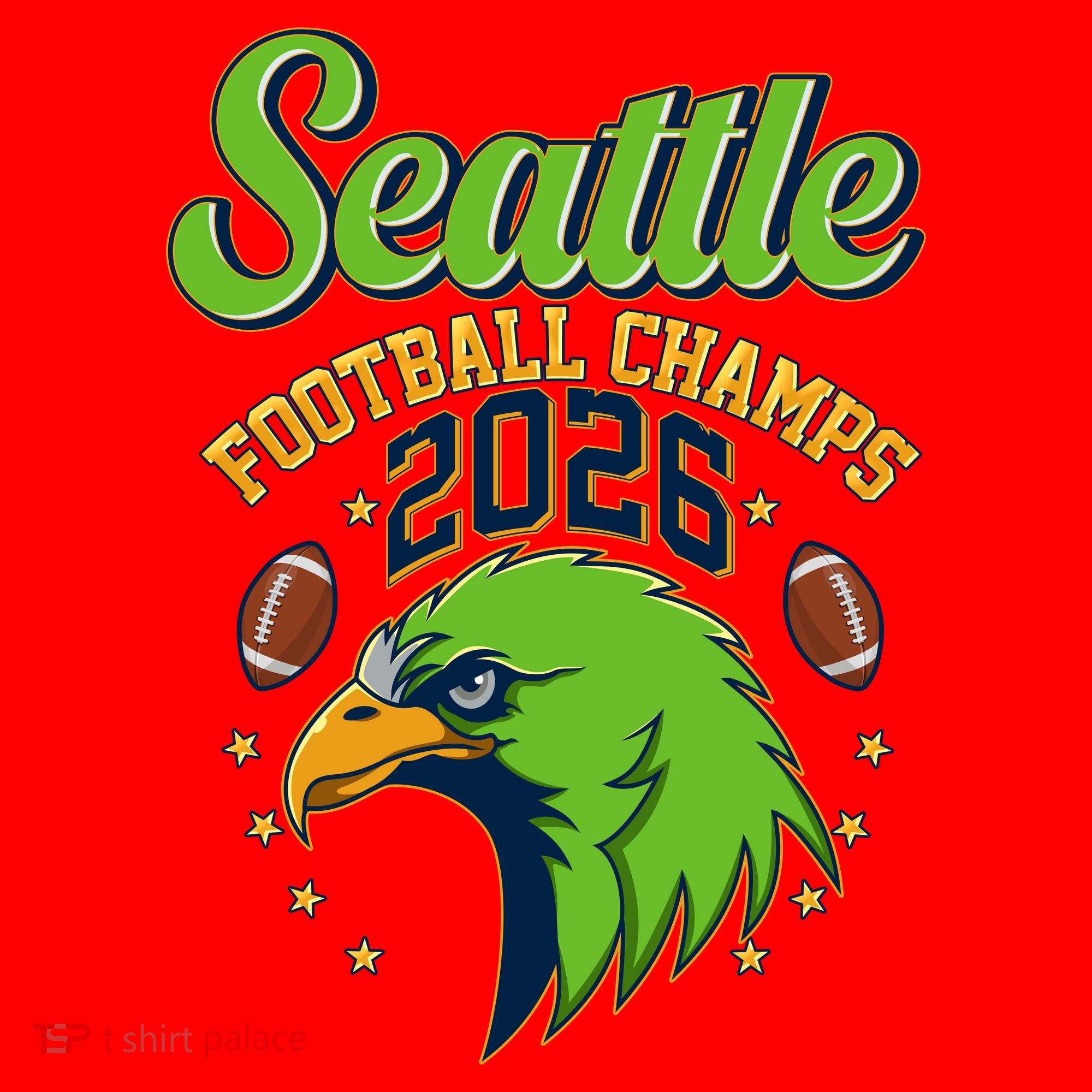 Seattle Football Champs 2026 Santa Hat