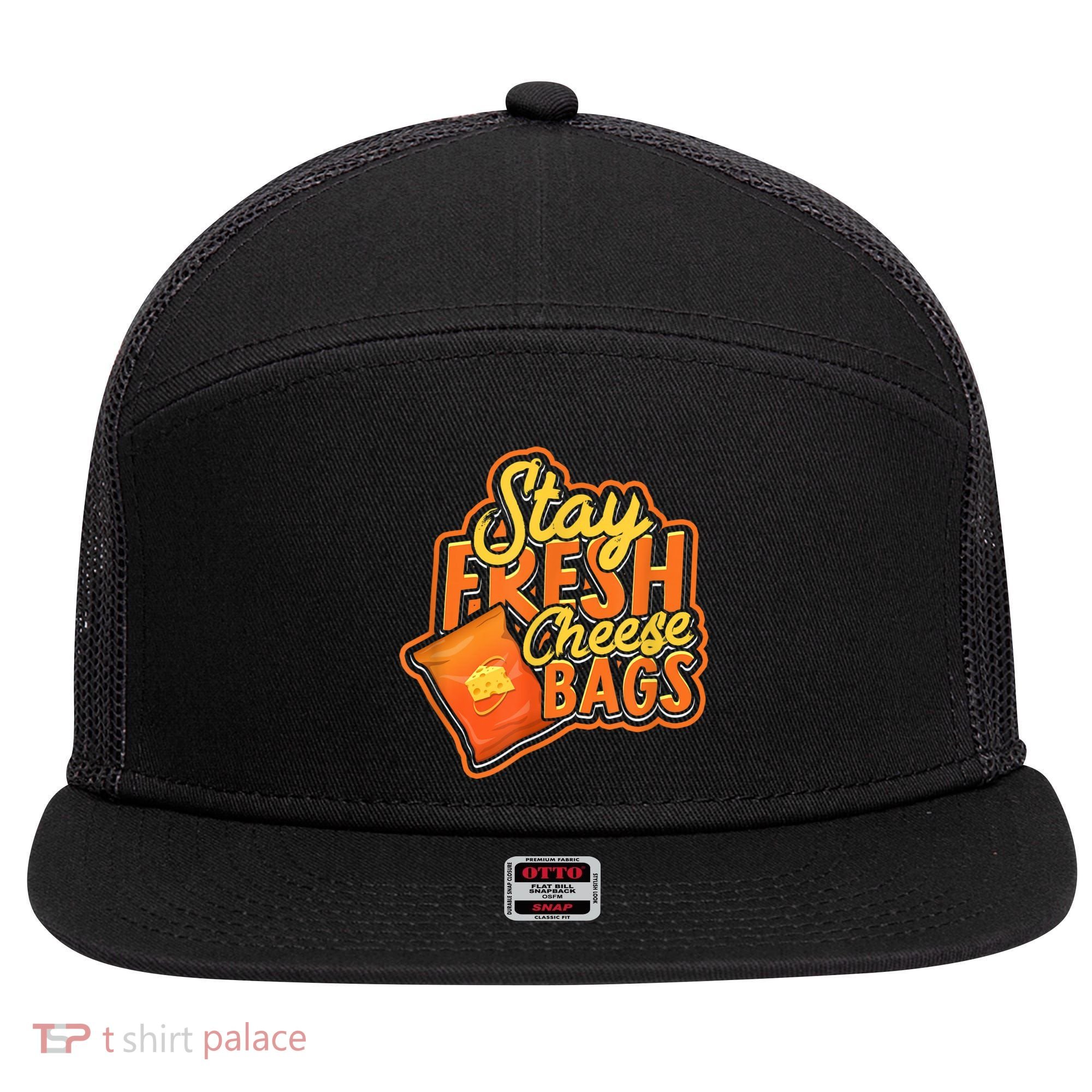 Stay Fresh Cheese Bags Dairy Cream Cheese And Parmesan 7 Panel Mesh Trucker Snapback Hat