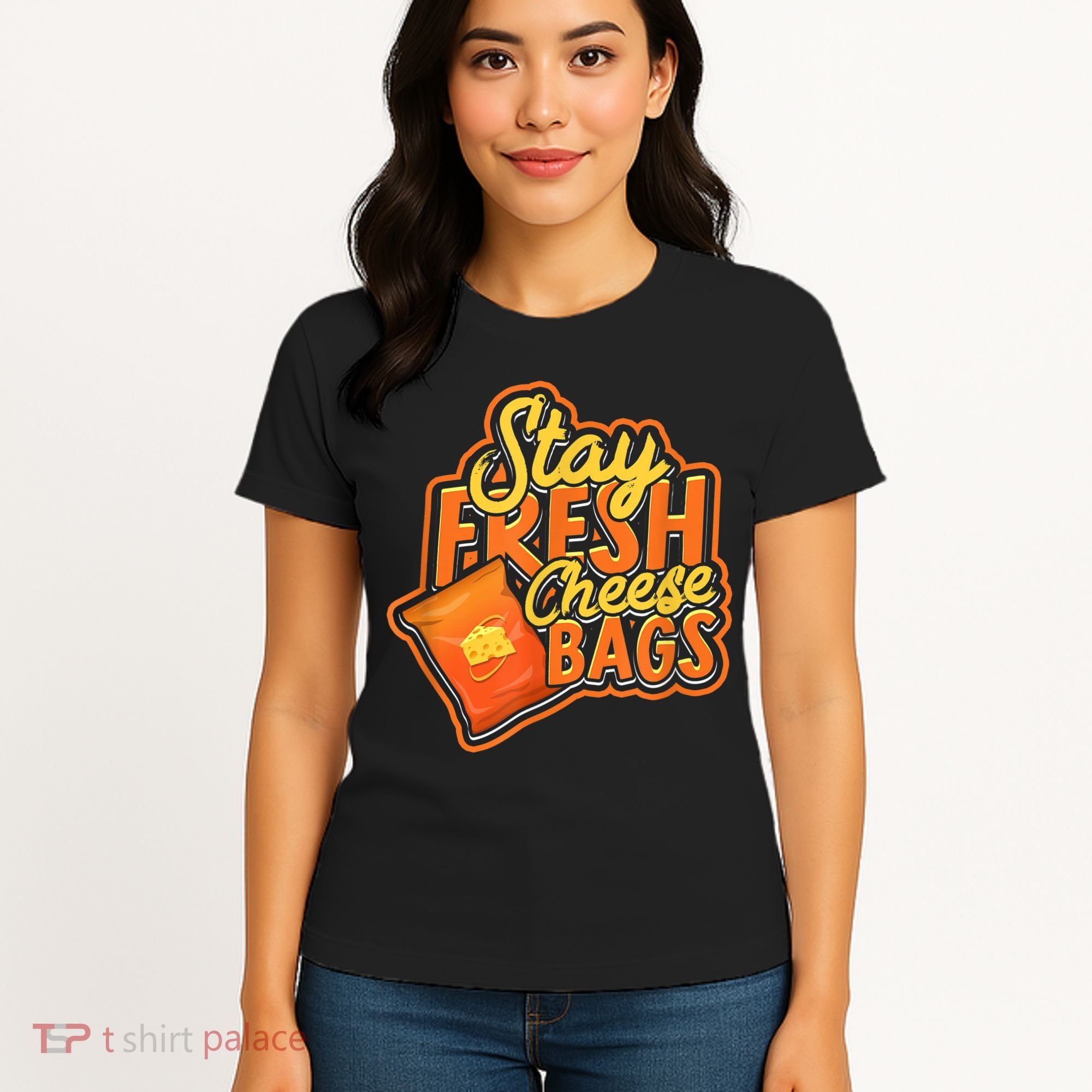 Stay Fresh Cheese Bags Dairy Cream Cheese And Parmesan Women's T-Shirt