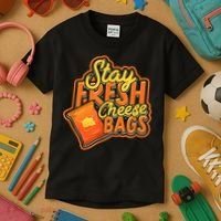 Stay Fresh Cheese Bags Dairy Cream Cheese And Parmesan Kids T-Shirt thumb 3